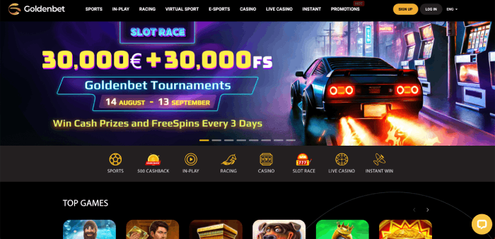 GoldenBet med bästa online casino bonusar