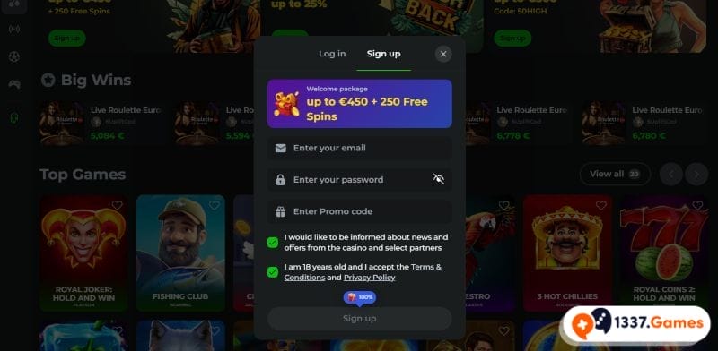 Jackpot Raider Casino signup